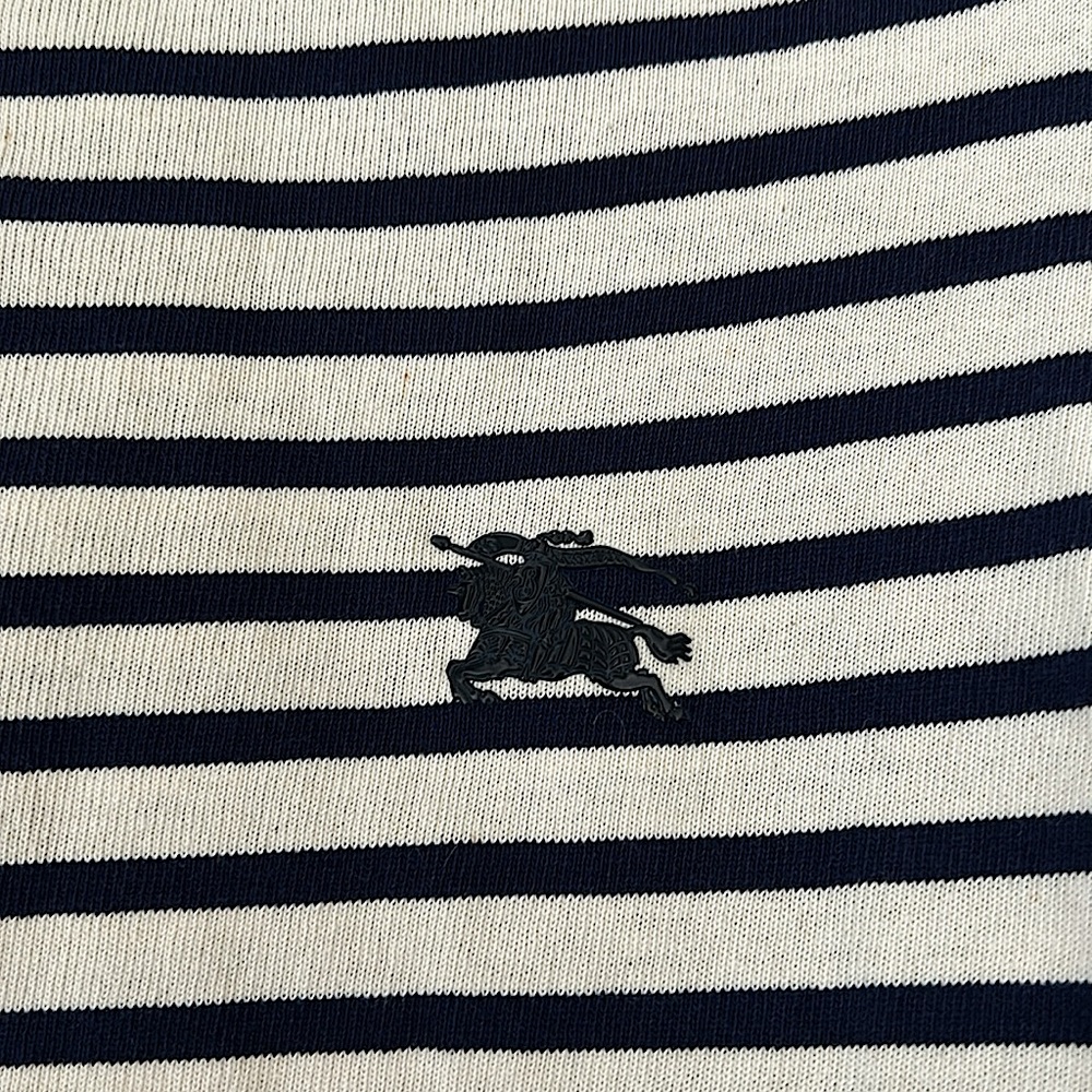 Burberry Brit Authenticated Navy/Khaki Striped Long Sleeve Dress **Sz 2** 🌺🌺 - Picture 4 of 7